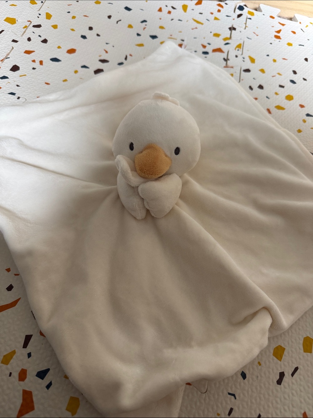 Plush Duck Comfort Blanket - Cream and Yellow